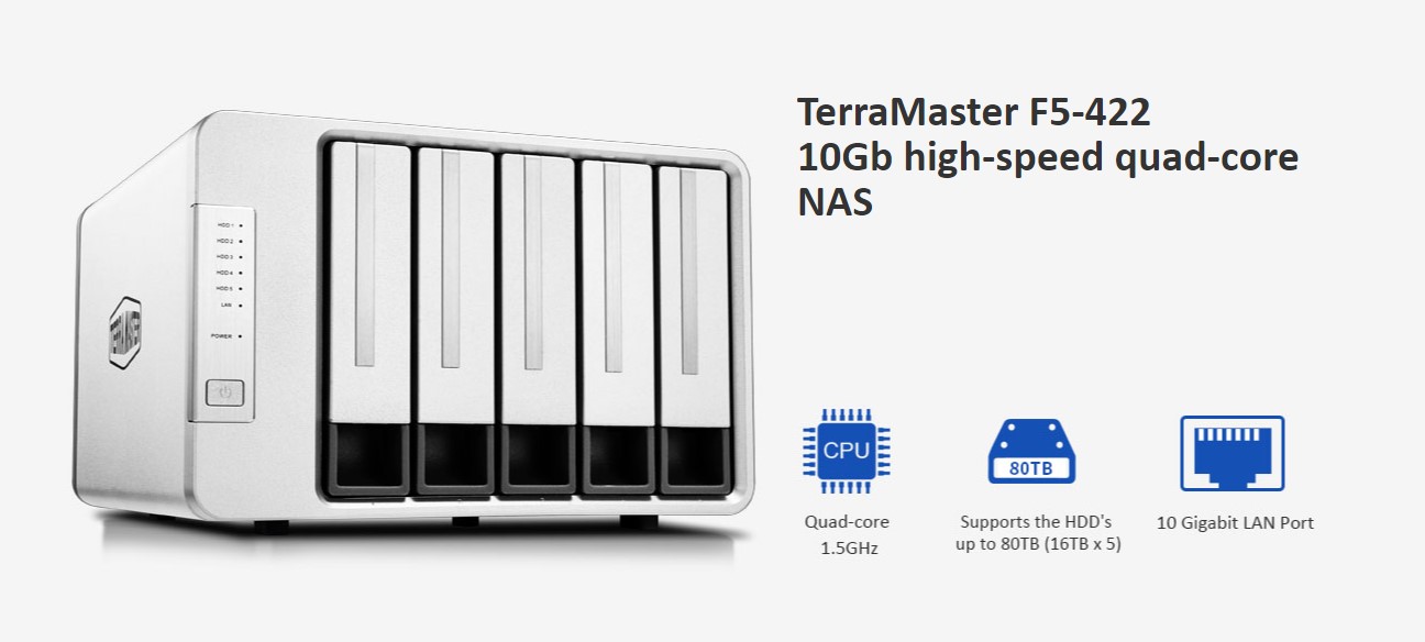 Thiết bị lưu trữ mạng TerraMaster F5-422 8GB 10GbE